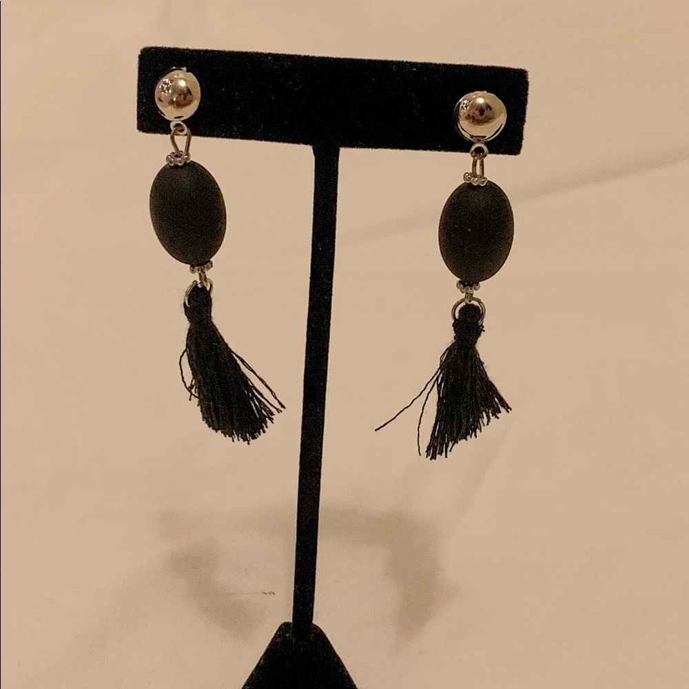 Black Fringe Earrings